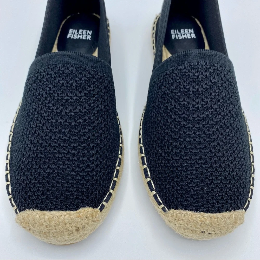Eileen Fisher Black Live Knit Espadrille Size 5.5